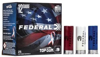 Federal Top Gun 12ga 2 3/4dr 1 1/8oz #8 Red, White, Blue (1145fps)