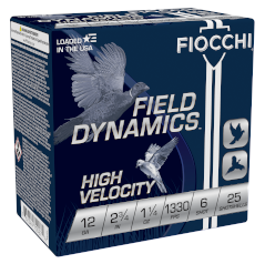 Fiocchi High Velocity 12ga 2 3/4" 1 1/4oz #6 (1330 fps) PER BOX