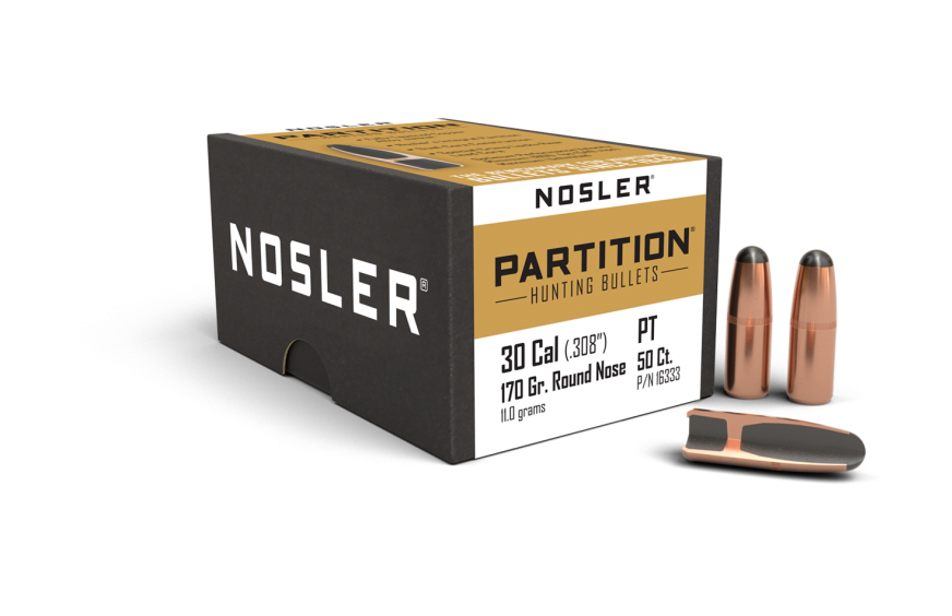 Nosler 30 Cal .308 170gr RN Partition (50 ct)