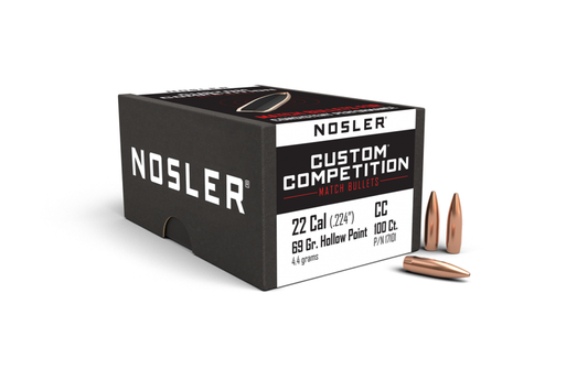 Nosler 22 Cal .224 69gr Custom Comp HPBT (100ct)