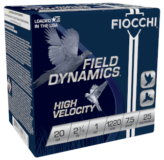 Fiocchi High Velocity 20ga. 1 oz. #7.5 (1220 fps) PER BOX