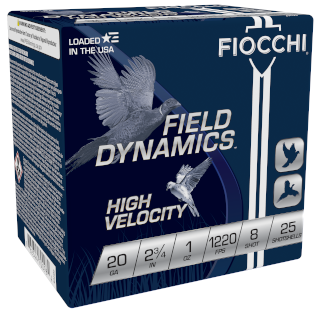 Fiocchi High Velocity 20ga. 1 oz. #8 (1220 fps) PER BOX