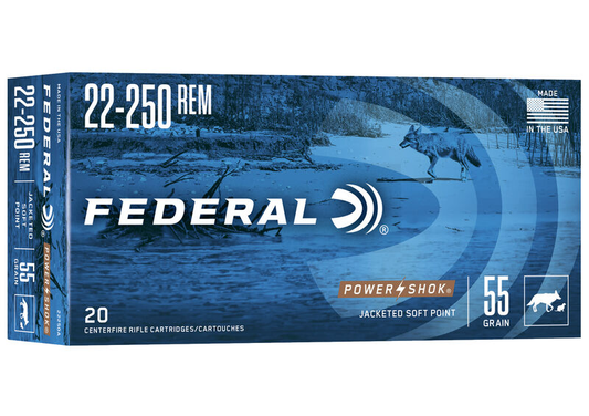 Federal 22-250 Rem 55gr Power Shok SP (20ct)