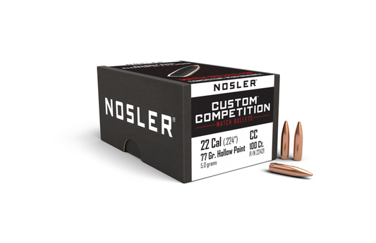Nosler 22 Cal .224 77gr Custom Comp. HPBT (100ct)