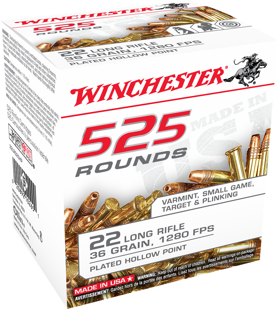 Winchester 22 LR 36gr. CPHP (525 ct.)