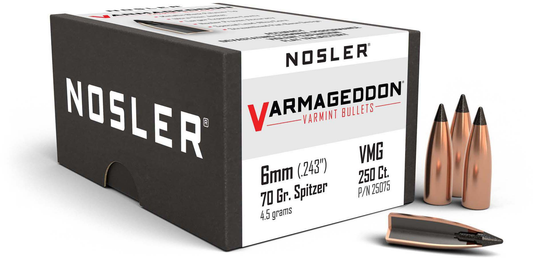 Nosler 6mm .243 70gr Varmageddon Tipped (250ct)