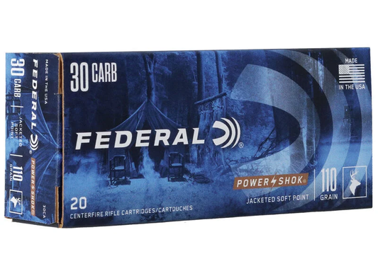 Federal 30 Carbine 110gr Power Shok SP RN (20ct)