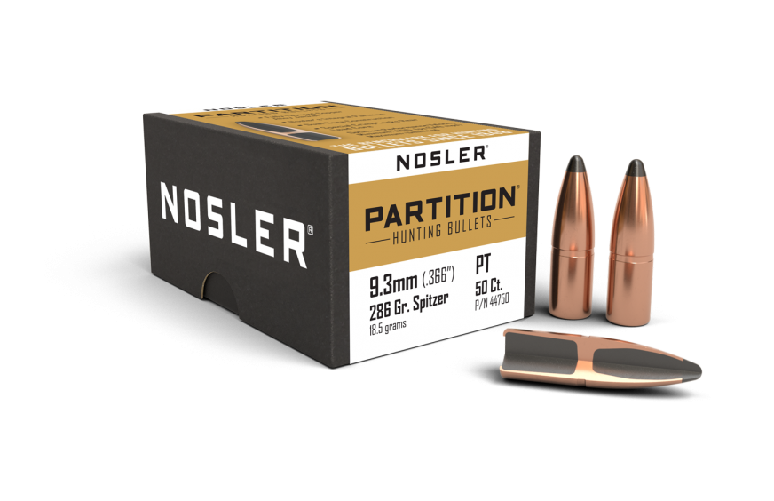 Nosler 9.3mm .366 286gr SP Partition (50ct)