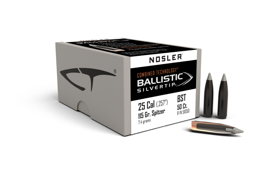 Nosler 25 Cal .257 115gr Ballistic Silvertip (50ct)
