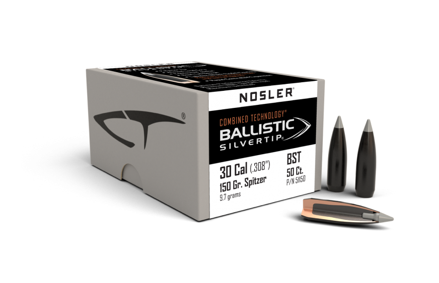 Nosler 30 Cal .308 150gr Ballistic Silvertip (50ct)