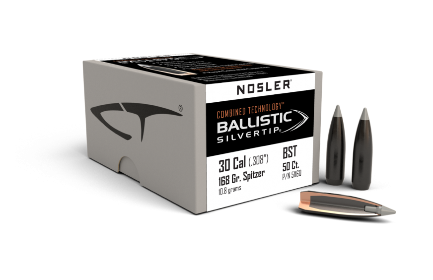 Nosler 30 Cal .308 168gr Ballistic Silvertip (50ct)