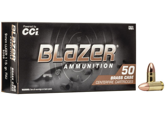 Blazer Brass 9mm Luger 115gr FMJ (50ct)