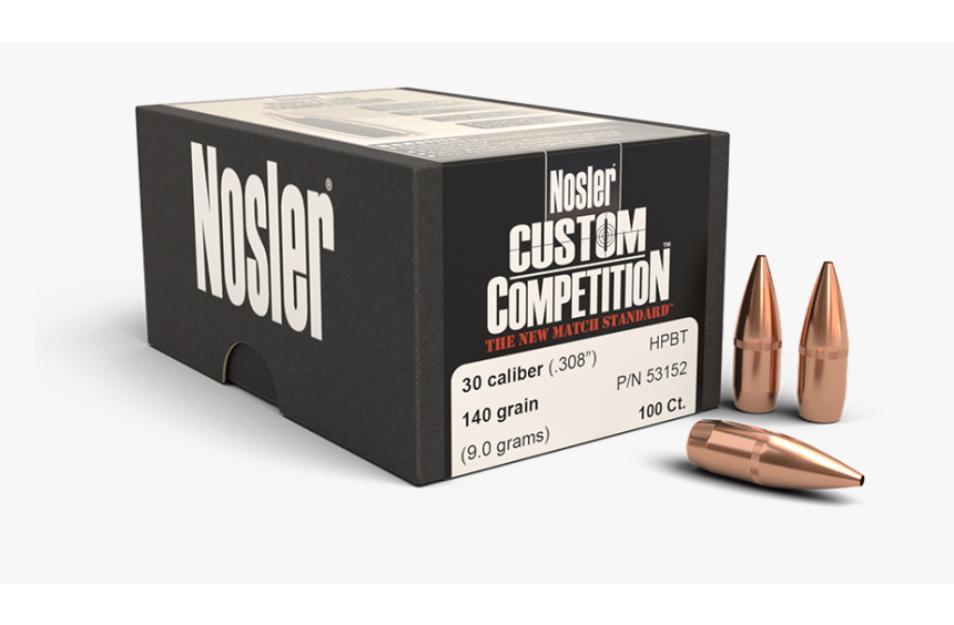Nosler 30 Cal .308 140gr Custom Comp. HPBT (100ct)