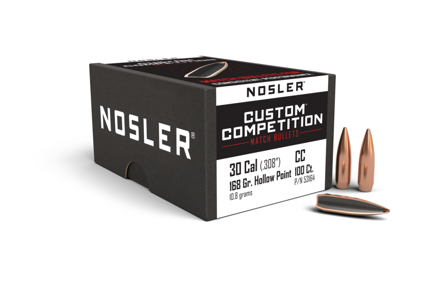 Nosler 30 Cal .308 168gr Custom Comp. HPBT (100ct)