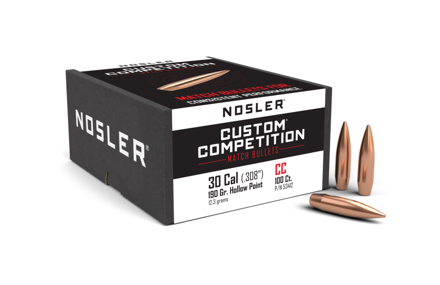 Nosler 30 Cal .308 190gr Custom Comp. HPBT (100ct)