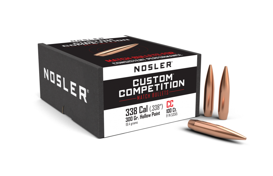 Nosler 338 Cal .338 300gr Custom Comp. HPBT (100ct)