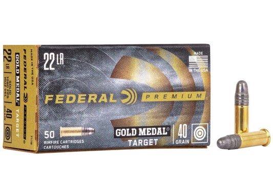 Federal 22 LR Gold Medal 40gr LRN (50ct)