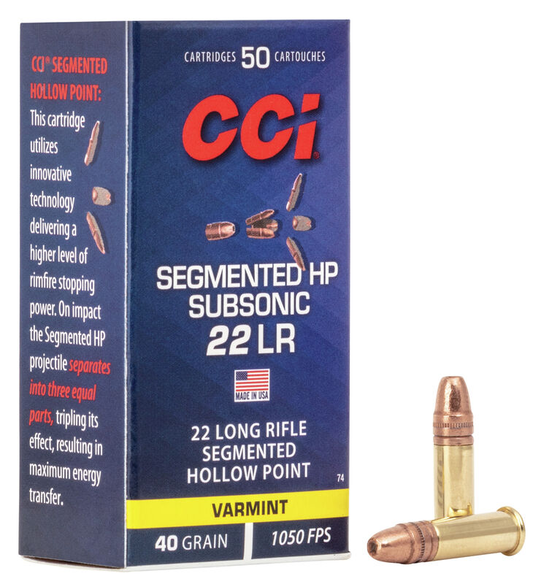 CCI 22 LR Subsonic Segmented 40gr HP (50ct)