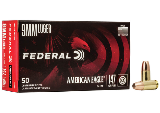 Federal American Eagle 9mm 147gr FMJ (50ct)