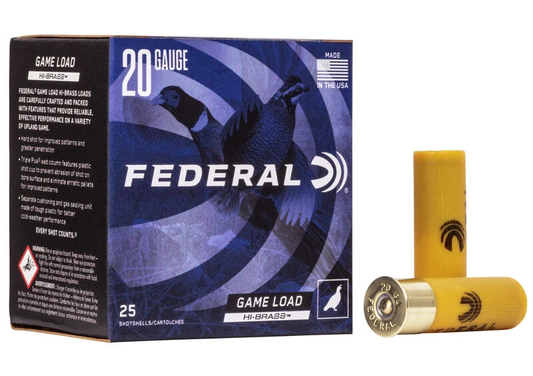 Federal Upland Hi-Brass 20ga. 1 oz. #6 (1220 fps) PER BOX