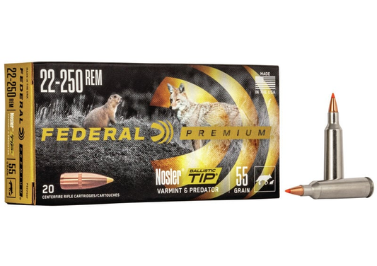 Federal 22-250 Rem 55gr Nosler Ballistic Tip (20ct)