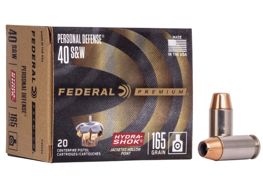 Federal 40 S&W 165gr Hyrda-Shok JHP (20ct)