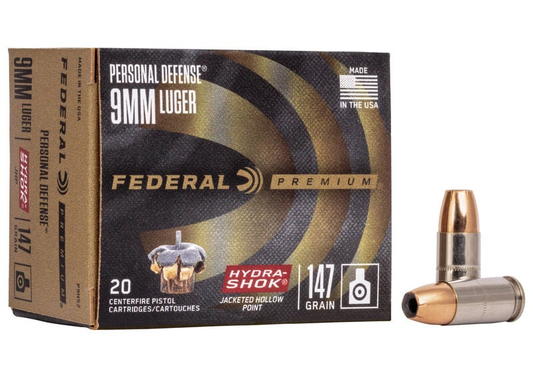 Federal 9mm 147gr Hydra-Shok JHP (20ct)
