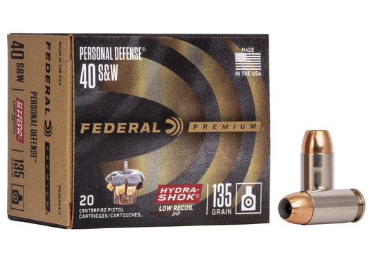 Federal 40 S&W 135gr Hydra-Shok JHP (20ct)