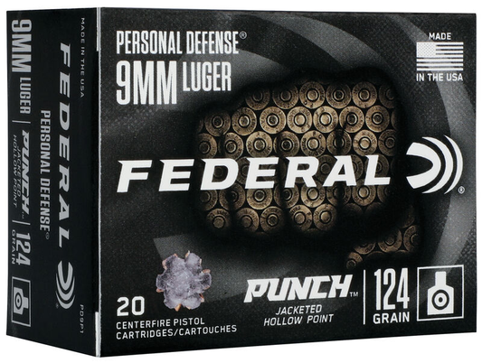 Federal 9mm 124gr Punch JHP (20ct)