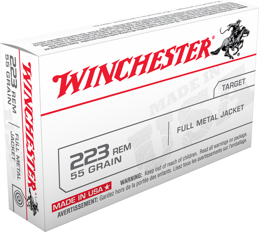 Winchester 223 Rem 55gr FMJ USA ( 20ct)(W223K)