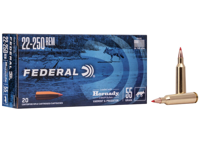 Federal 22-250 Rem 55gr V-Max (20ct)