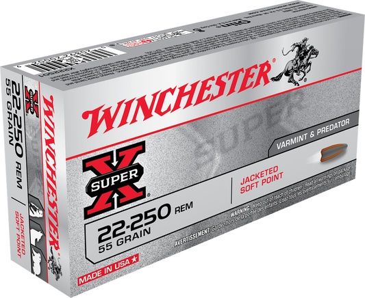 Winchester 22-250 Rem. 55gr Pointed Soft Point (20ct)