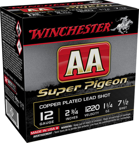 Winchester AA Super Pigeon 12ga 3 1/4dr 1 1/4oz #7.5 Copper Plated (1220fps)