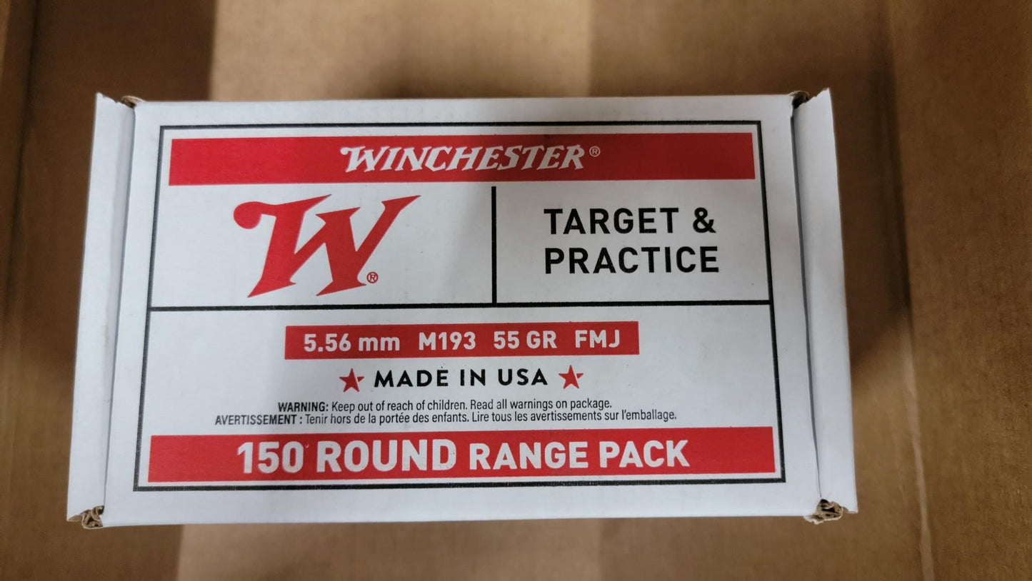 Winchester 5.56 55gr FMJ (150 per box) M193