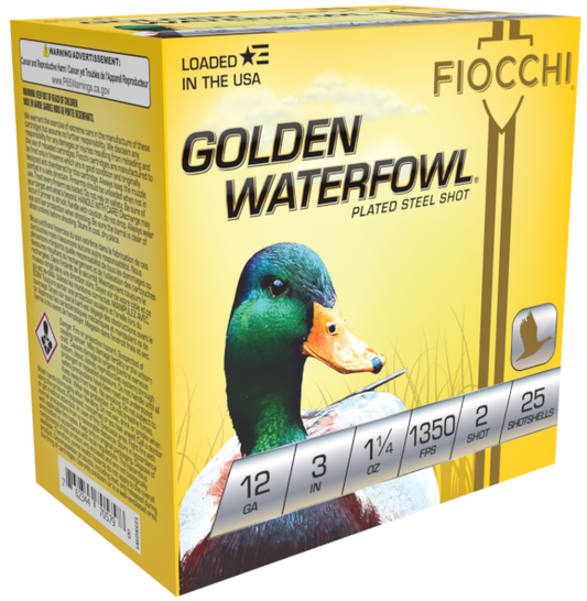 Fiocchi Golden Waterfowl 12ga. 3" 1 1/4 oz. #2 (1350 fps) PER BOX