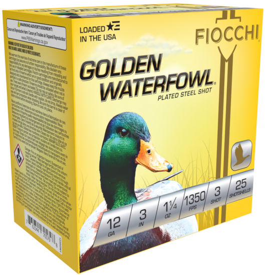 Fiocchi Golden Waterfowl 12ga. 3" 1 1/4 oz. #3 (1350 fps) PER BOX