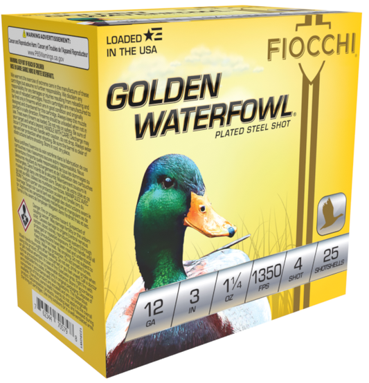 Fiocchi Golden Waterfowl 12ga. 3" 1 1/4 oz. #4 (1350 fps) PER BOX