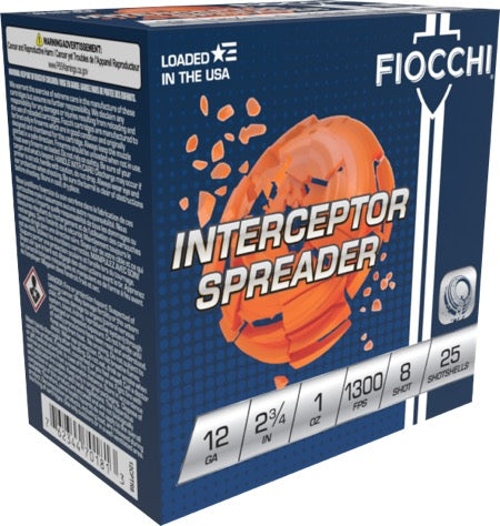 Fiocchi Interceptor Spreader 12ga. 1 oz. #8 (1300 fps)