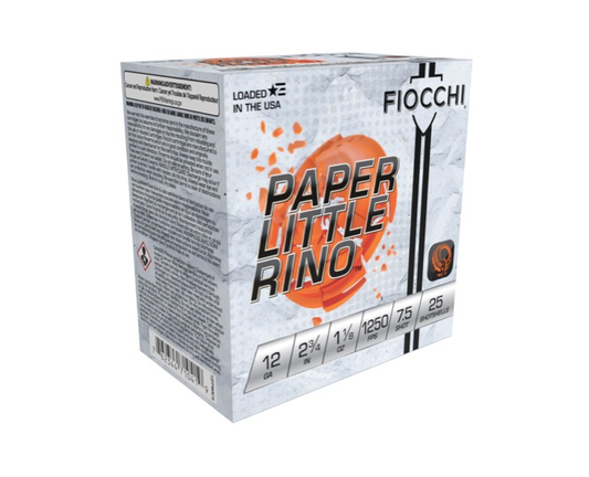 Fiocchi Paper White Rino 12ga. 1 1/8 oz. #7.5 (1250 fps)