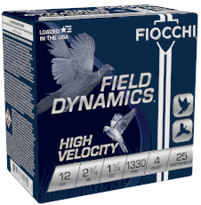 Fiocchi High Velocity 12ga. 1 1/4 oz. #4 (1330 fps) PER BOX