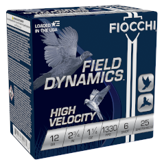 Fiocchi High Velocity 12ga. 1 1/4 oz. #6 (1330 fps) PER BOX