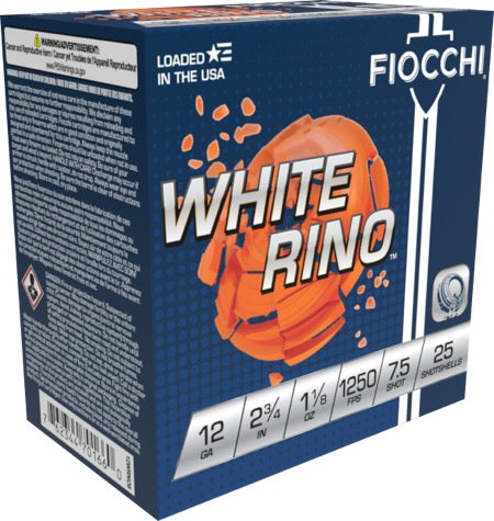 Fiocchi White Rino 12ga. 1 1/8oz #8 (1250 fps)