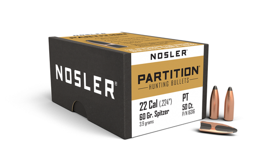 Nosler 22 Cal .224 60gr SP Partition (50ct)