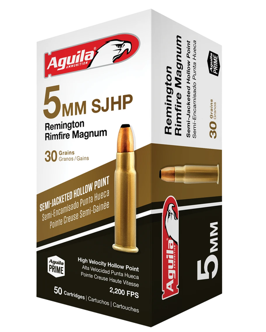 Aguila 5mm Rem Rimfire Magnum 30gr SJHP (50ct)