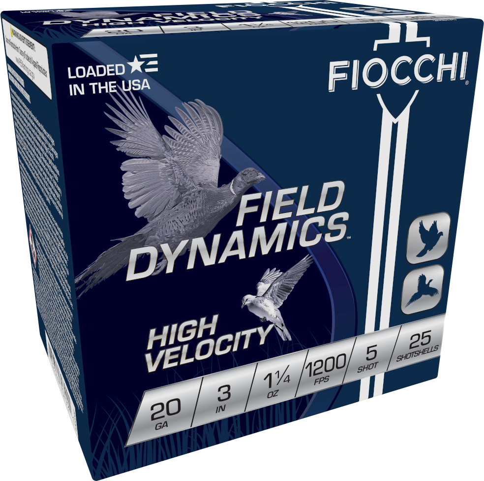Fiocchi High Velocity 20ga. 3" 1 1/4 oz. #5 (1200 fps) PER BOX