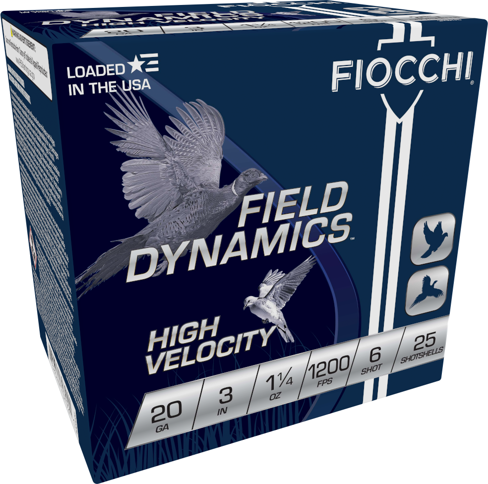 Fiocchi High Velocity 20ga. 3" 1 1/4 oz. #6 (1200 fps) PER BOX