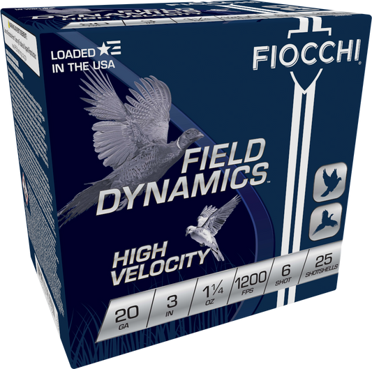 Fiocchi High Velocity 20ga. 3" 1 1/4 oz. #6 (1200 fps) PER BOX