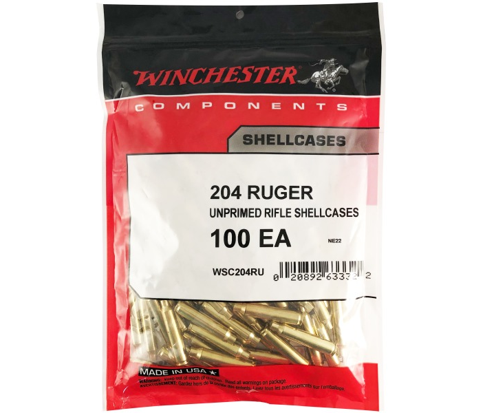 Winchester 204 Ruger Brass (100 ct)