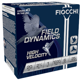Fiocchi High Velocity 20ga. 1 oz. #6 (1220 fps) PER BOX