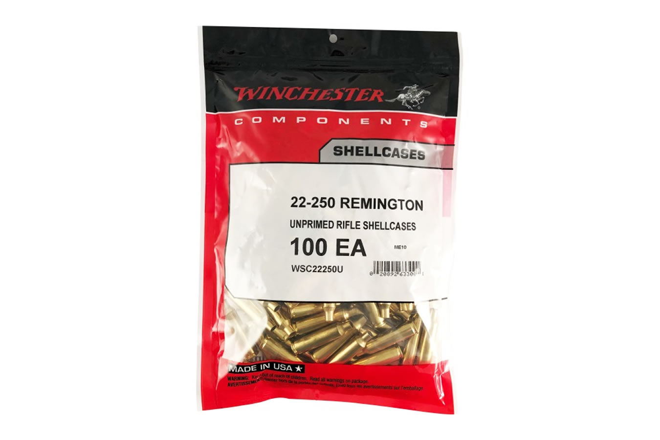 Winchester 22-250 Rem Brass (100 ct)